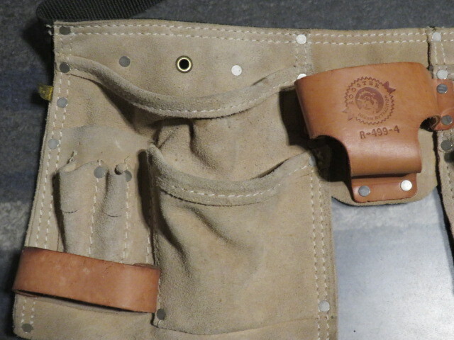 Rooster R-499 Tool Apron Belt Utility Pouch Tan Suede Leather