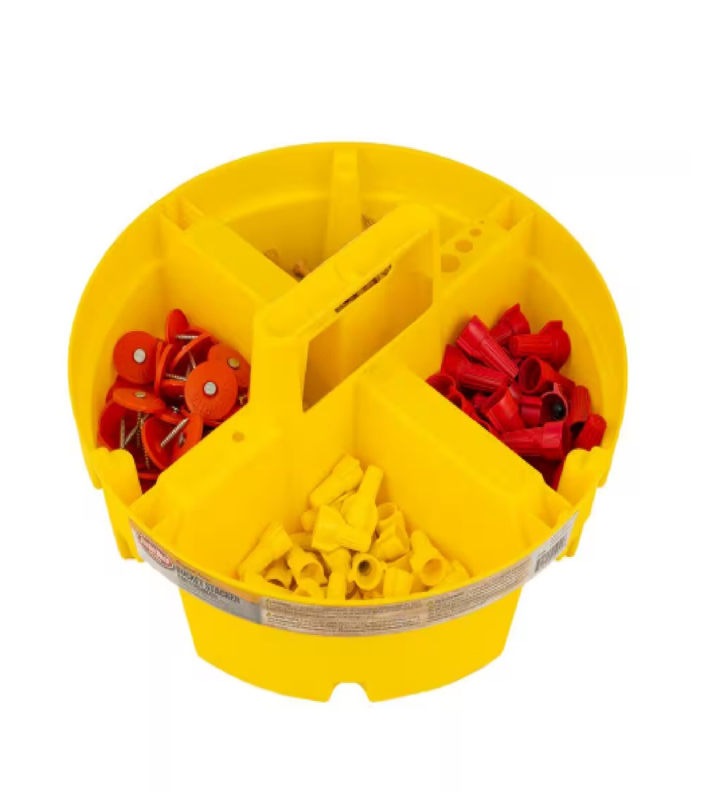 10.25 in. 4-Compartment Bucket Stacker Small Parts Organizer for Bucket Storage