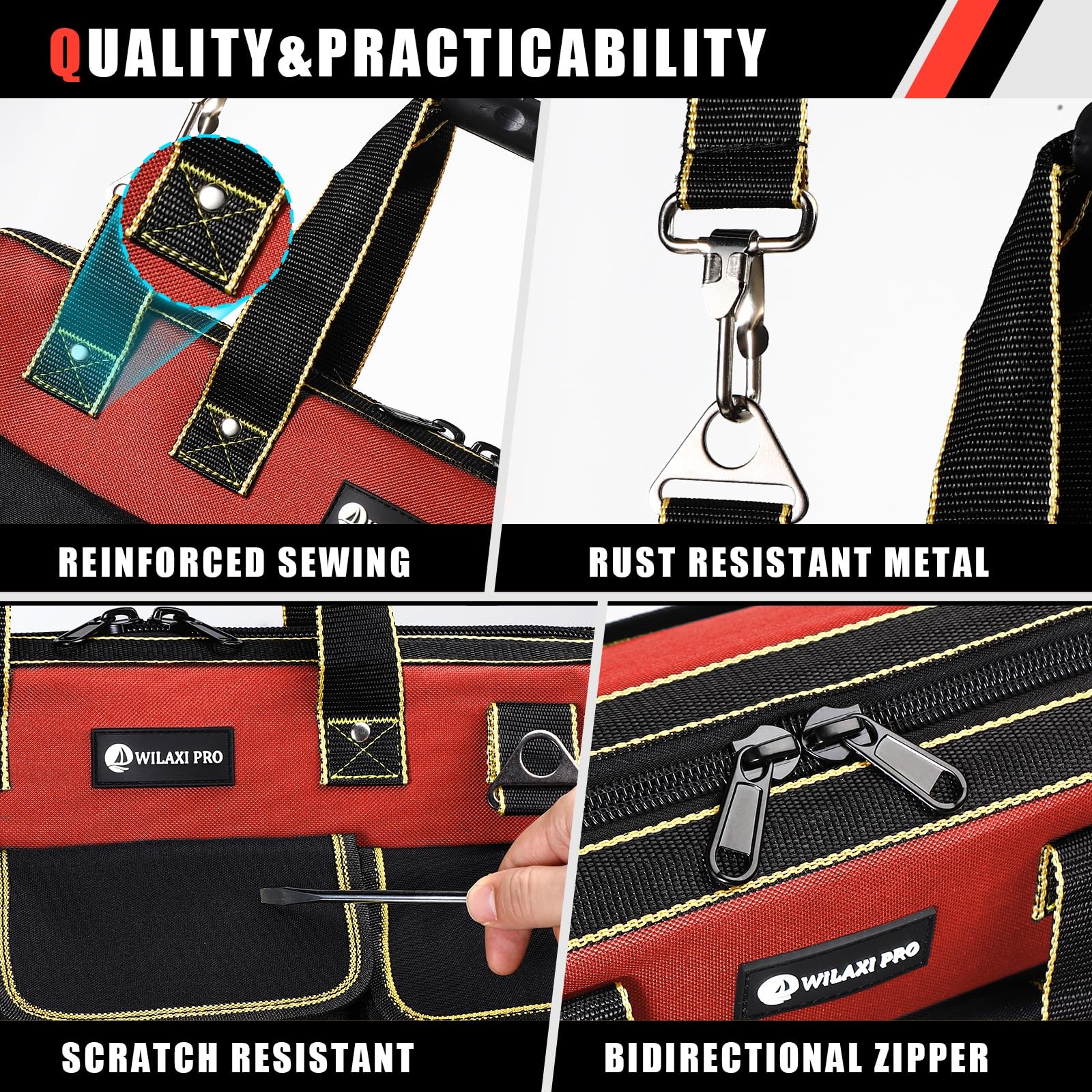 20 in Tool Bag For Men with Waterproof Molded Base, High Capacity Wide Mouth …