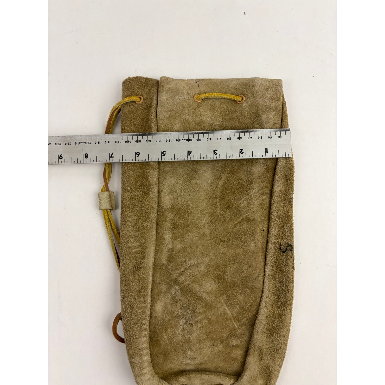 Vintage Neil Martin Leather Suede Bag Pouch Purse SMALL Duffle Drawstring
