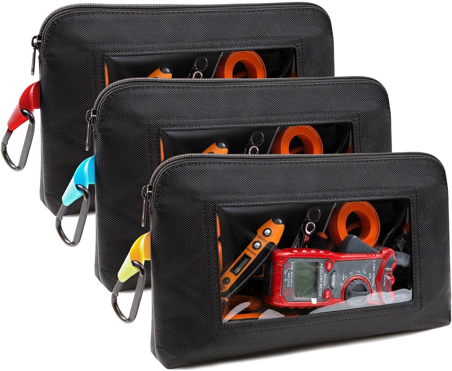 Tool Pouch with Clear Window for Men, 1680D Oxford Small Tool Bag, Heavy Duty…