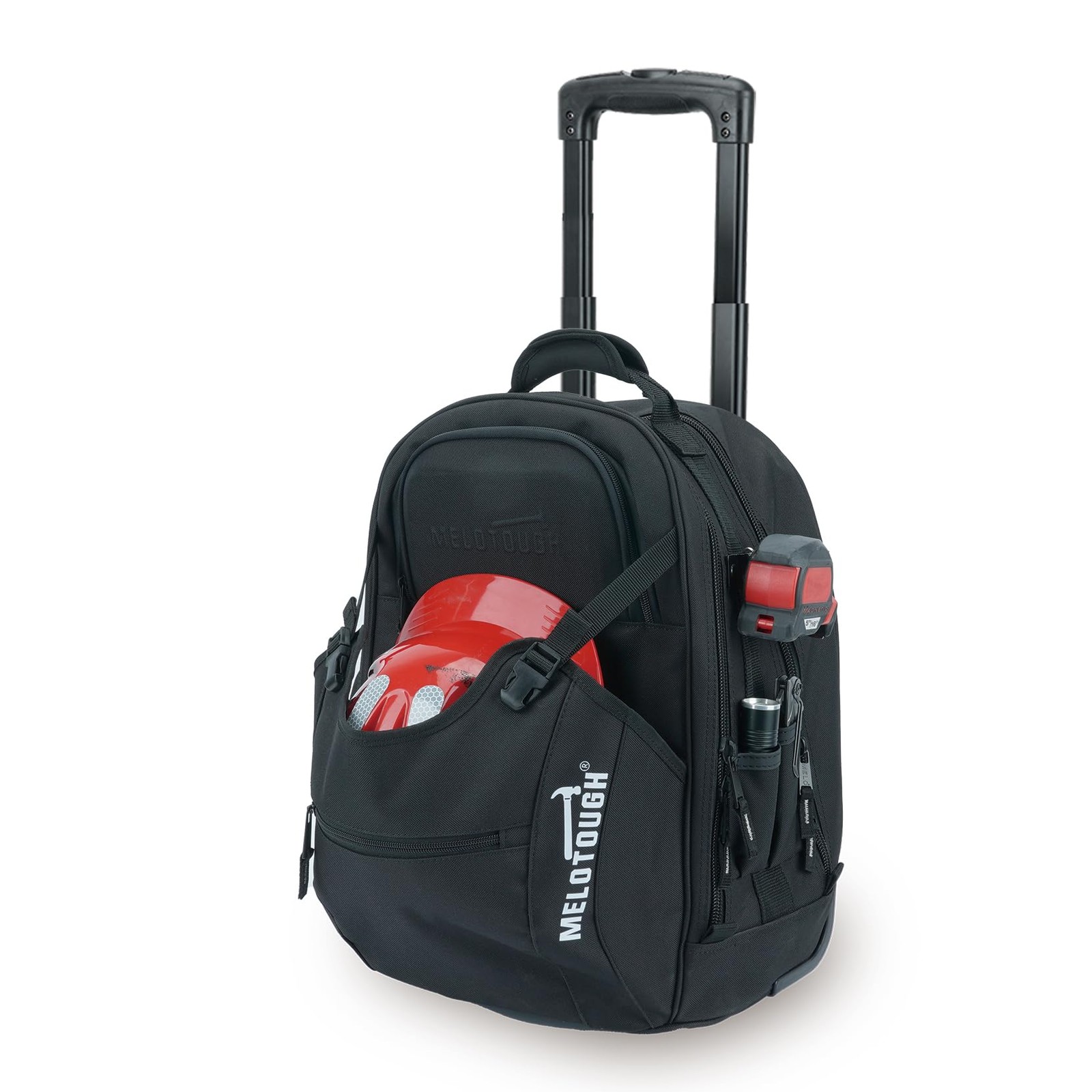 MELOTOUGH Rolling Tool Bag with Telescoping Handle 35 Pockets Wheeled Electri…