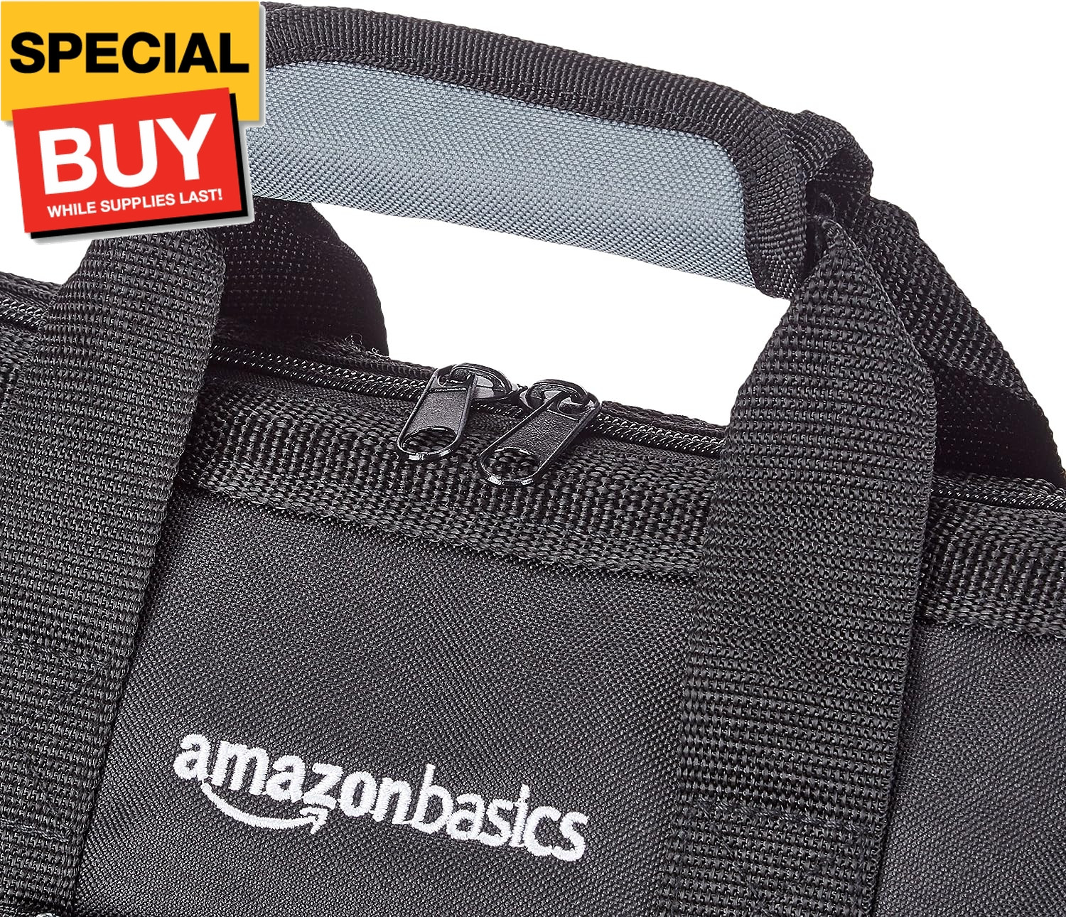 Durable Wear-Resistant Base, Tool Small Standard Bag with Strap, 12 Inch, Black