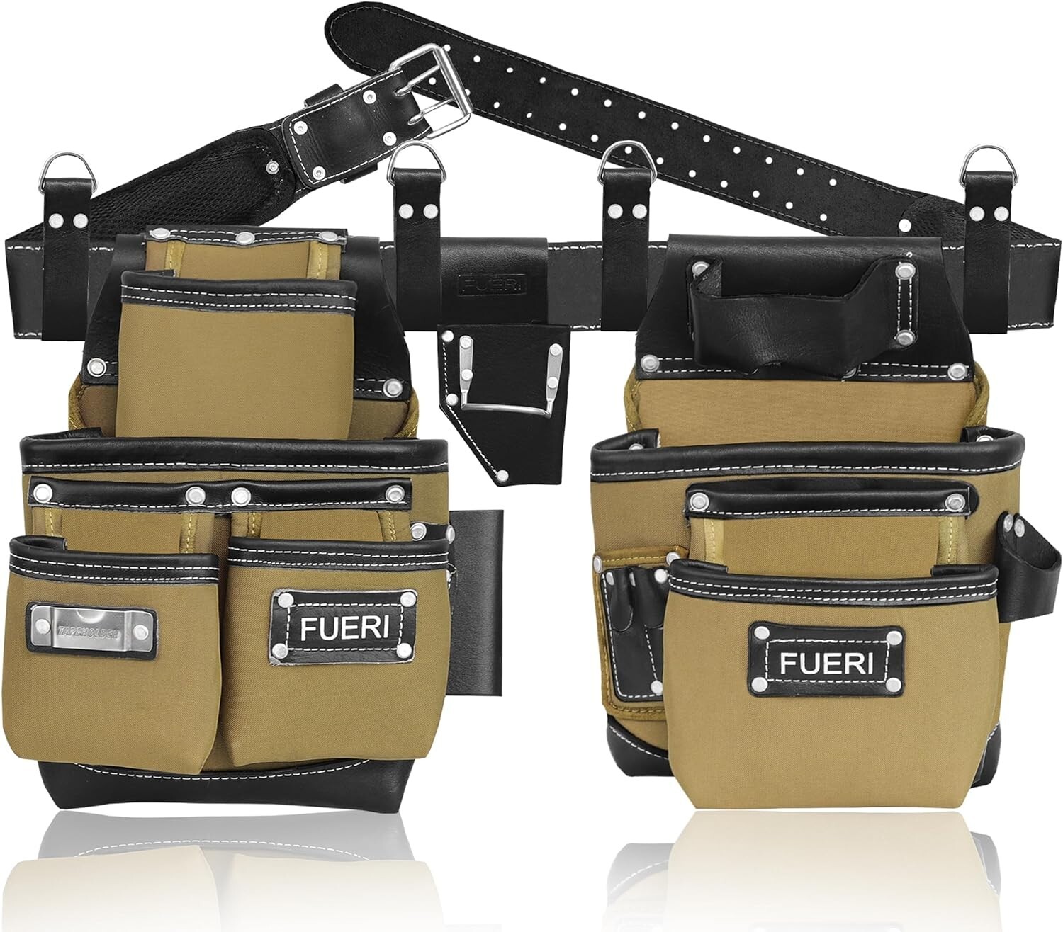 19 Pocket Tool Belt Men Heavy Duty Tool Pouch Nylon Leather Carpenters Bag