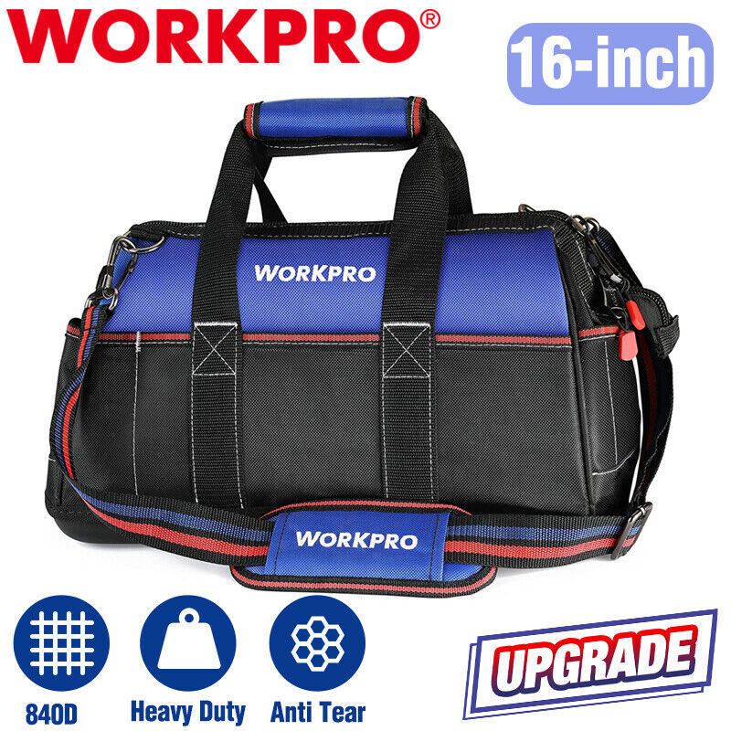 WORKPRO 18 inch Tool Bag Wide Mouth/2PC-13”&18” Tool Bags Heavy Duty Storage