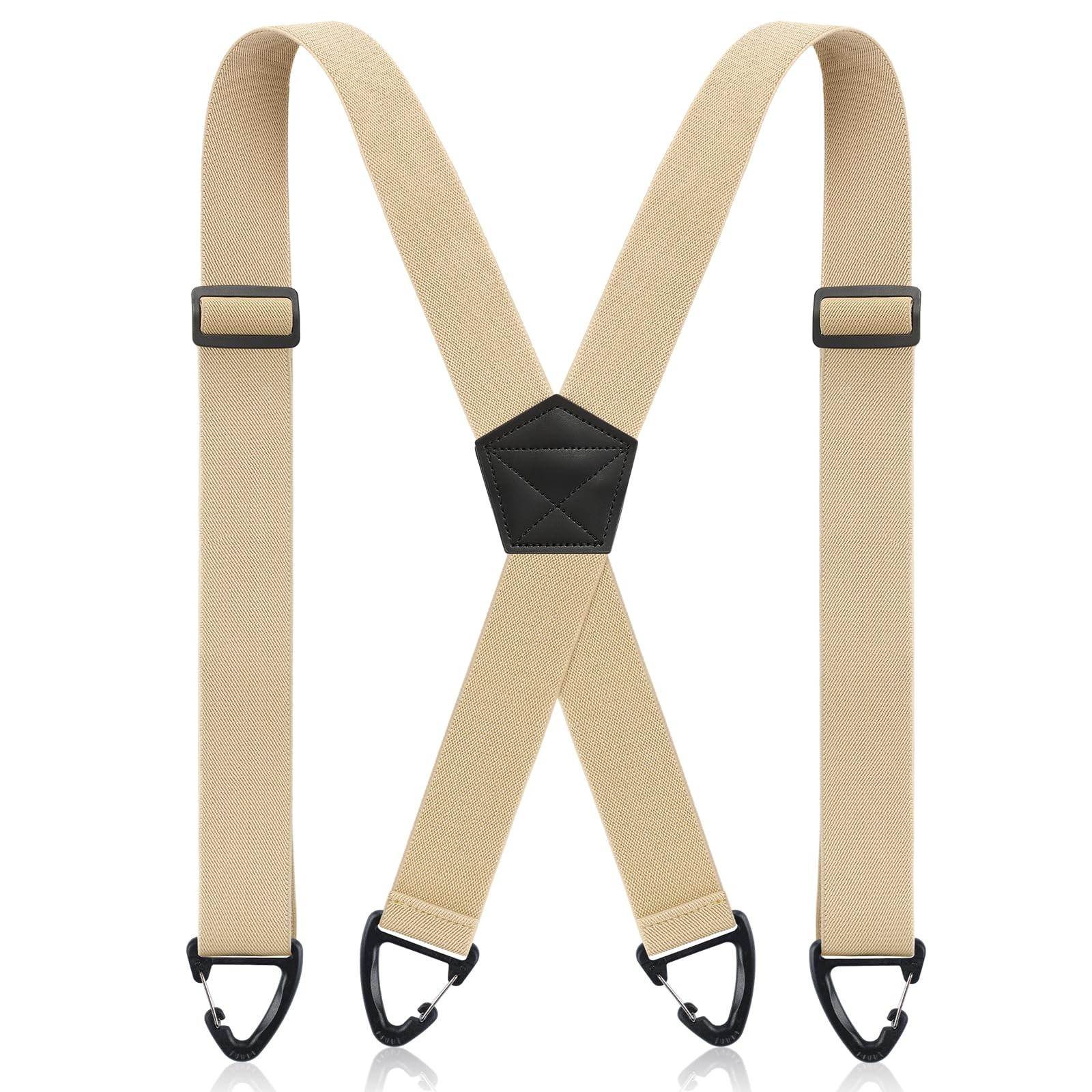 Sintege X Back Hidden Suspender Heavy Duty Work Suspenders One Size, Khaki