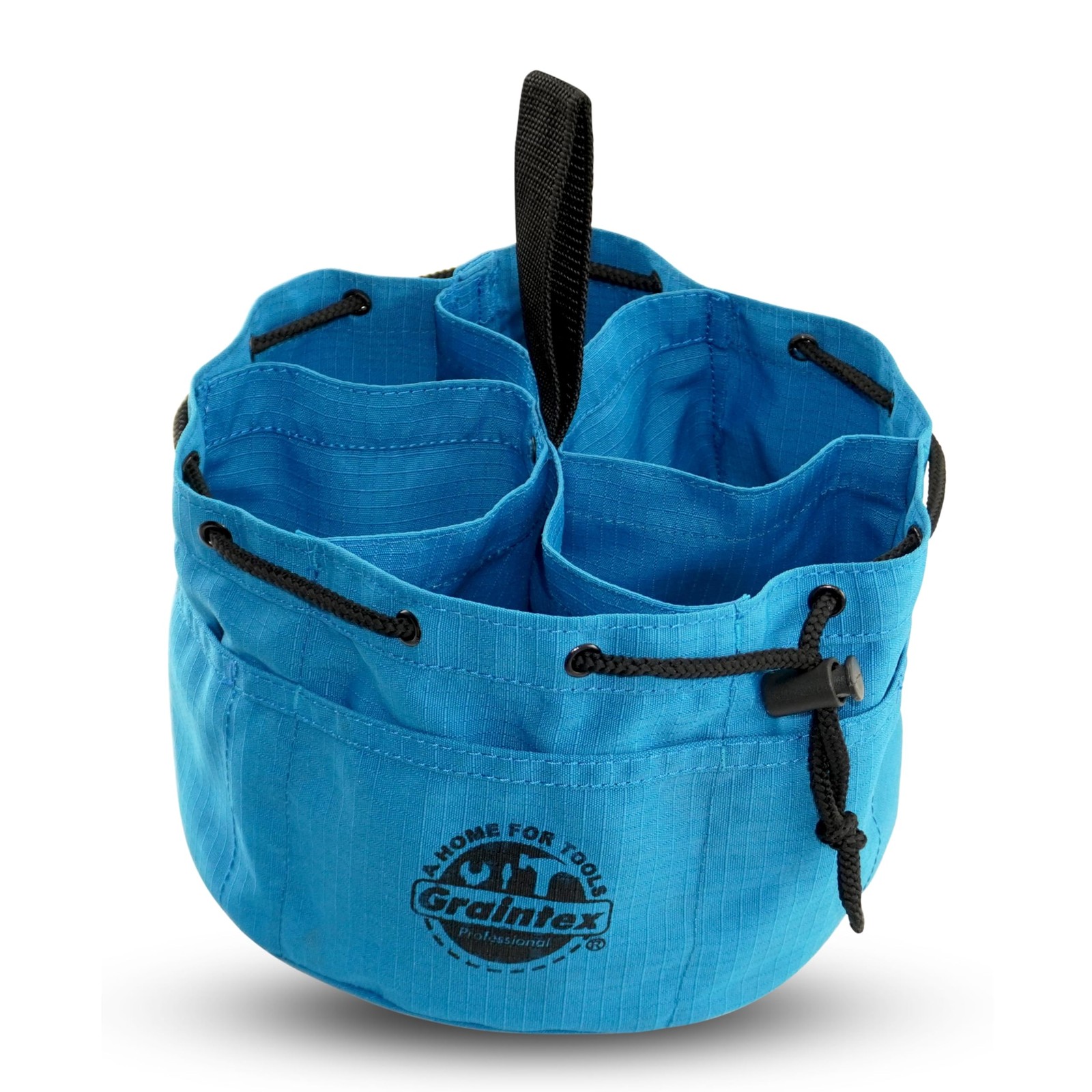 Graintex GB2892 Grab Bag, Blue Ripstop Canvas, 18 Pockets, Drawstring Closure
