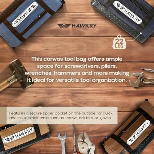 Canvas Tool Pouch Set (4 Pack) – Heavy Duty White Blue, Brown, Blue, Beige