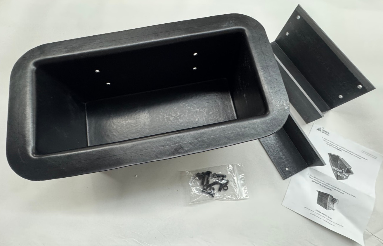 Plastic Composites Outside Mount Plastic Bucket Truck Tool Tray, Large