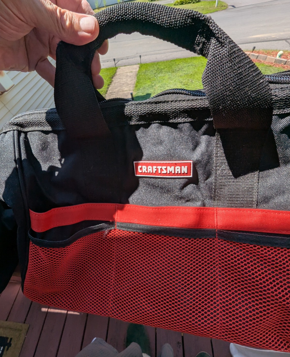 Craftsman two Widemouth Tool Bags NOS Black & Red (SEE PICS for SIZES) 1 L 1 S