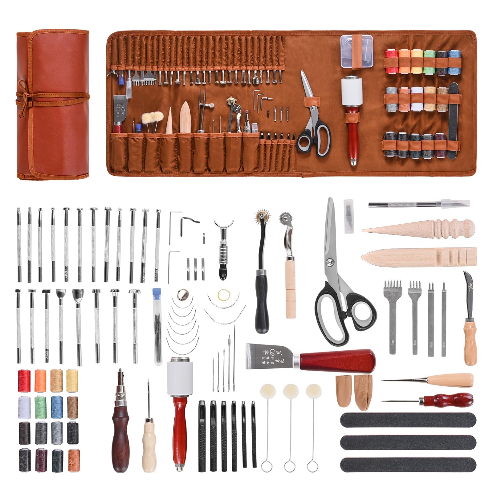 VEVOR Leather Tools Kit 92 PCS Storage Bag Beginners