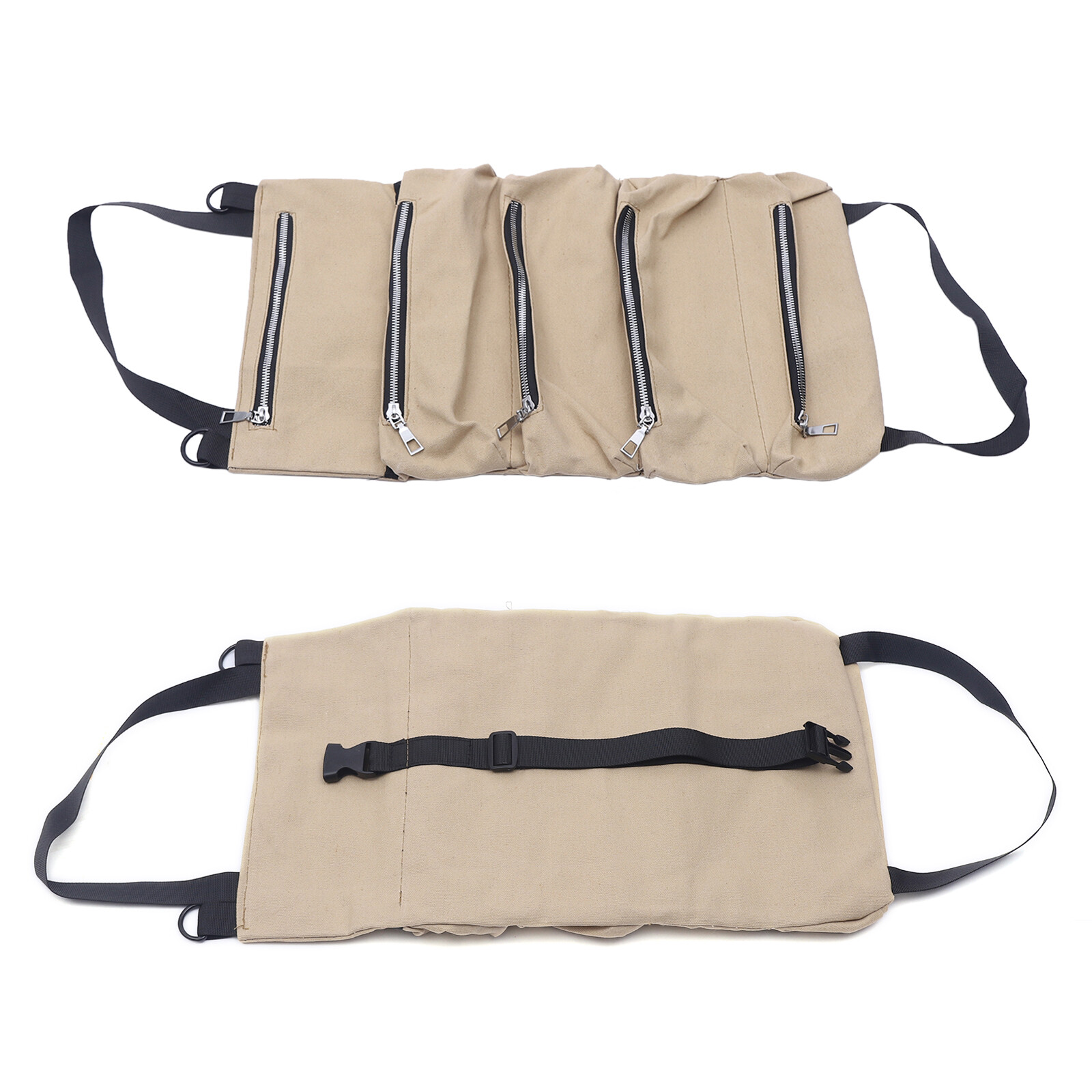 Multi-Purpose Roll Up Tool Bag Wrench Pouch Hanging Organizer Storage 5-Pockets