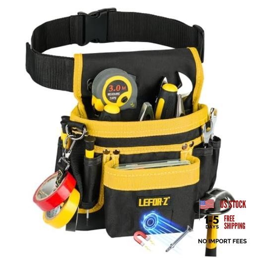 Tool Belt,Magnetic Tool Pouch,14-Pockets Tool Belts for Black&yellow