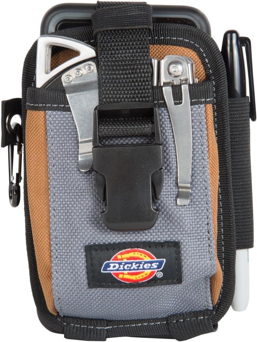 2-Compartment Large Phone Pouch, Universal-fit Steel Clip for Tool Belt, Secu…