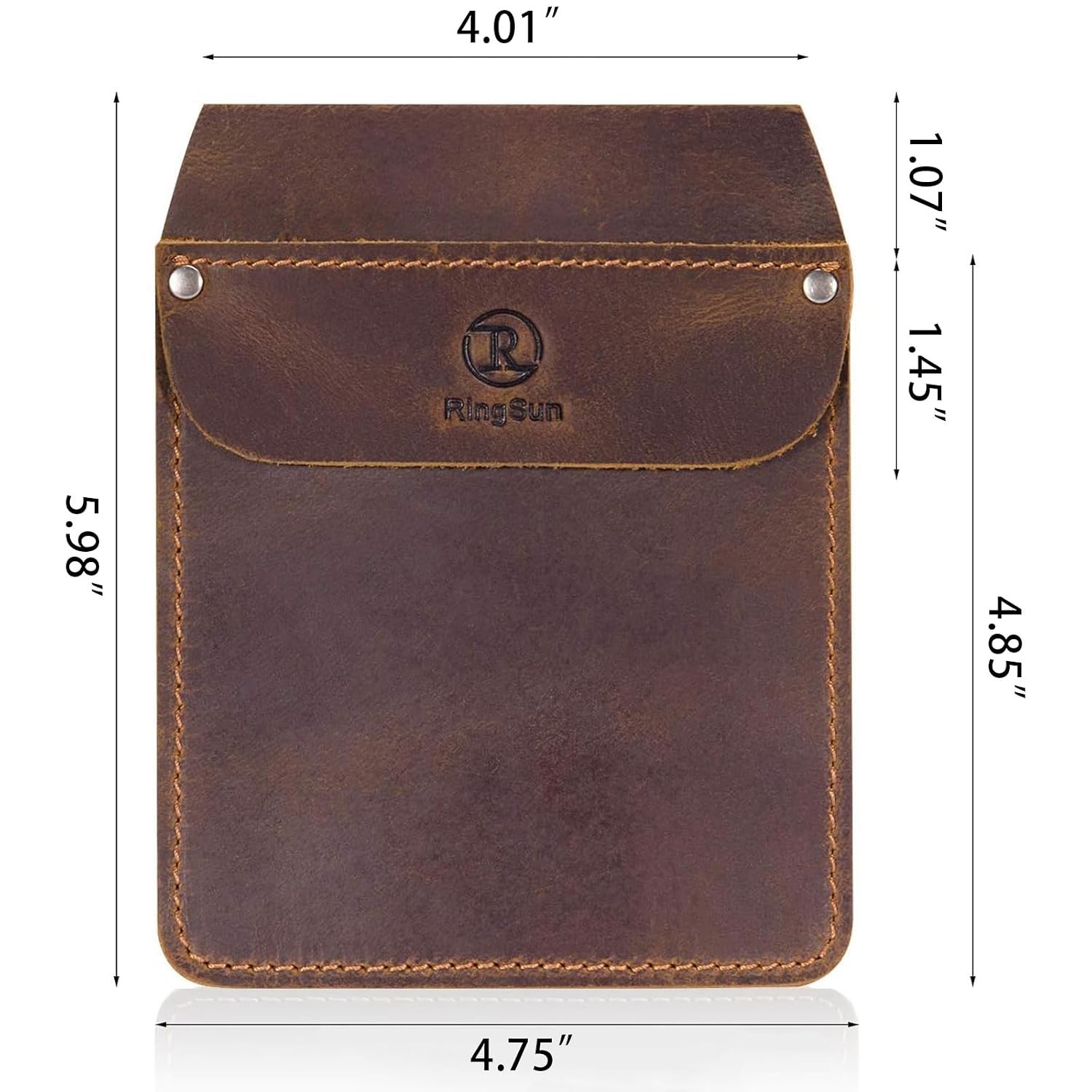 Brown Genuine Leather Men’s Durable Pocket Protector Tool Pouch Organizer for