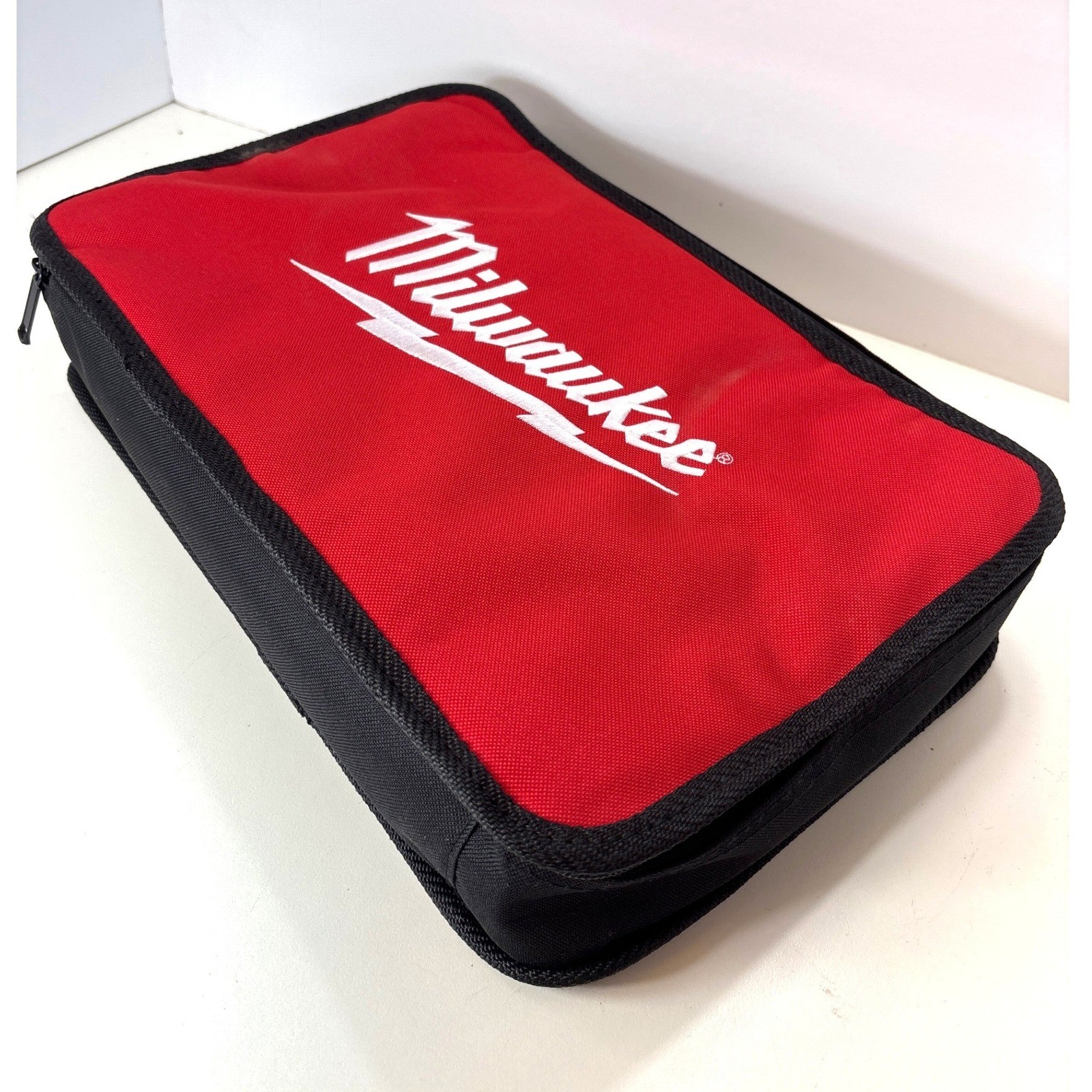 Milwaukee Tool Bag Red Black Canvas Soft Case Zip Organizer Carrying Bag 15×10