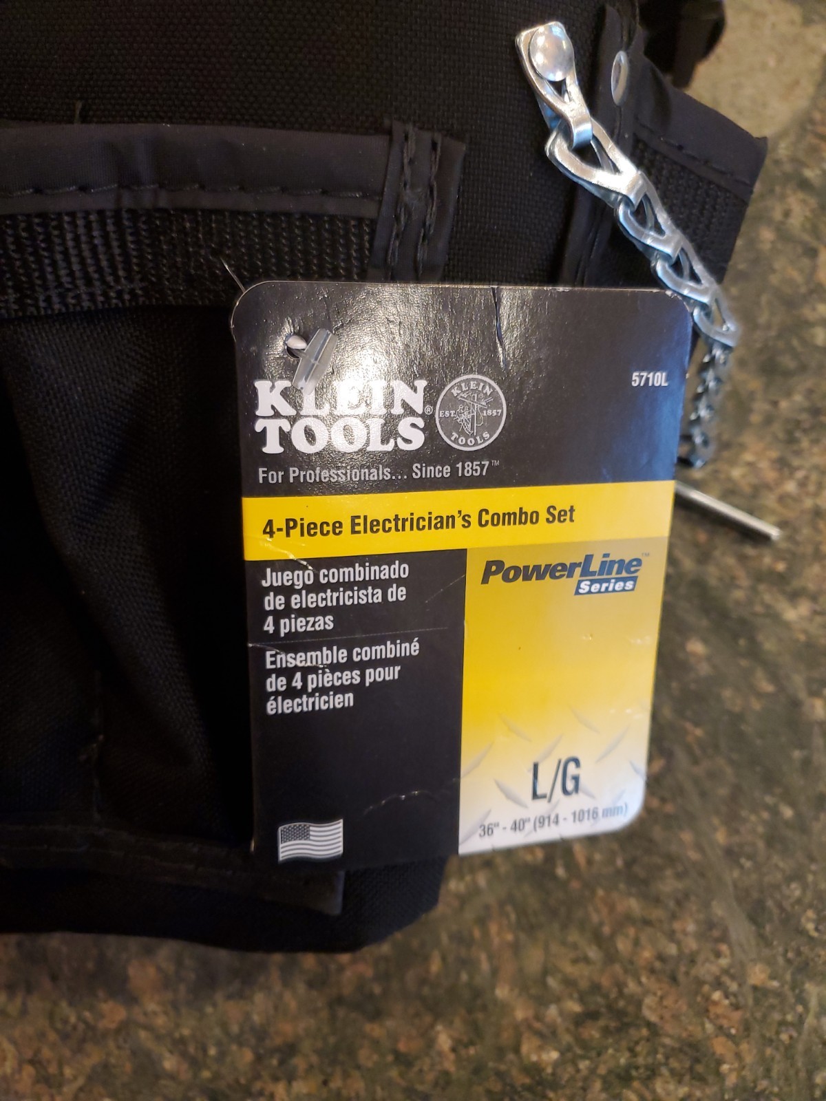 Klein Tools 5710L Electrician’s Padded Tool Belt Pouch Combo NWT NEW Large L