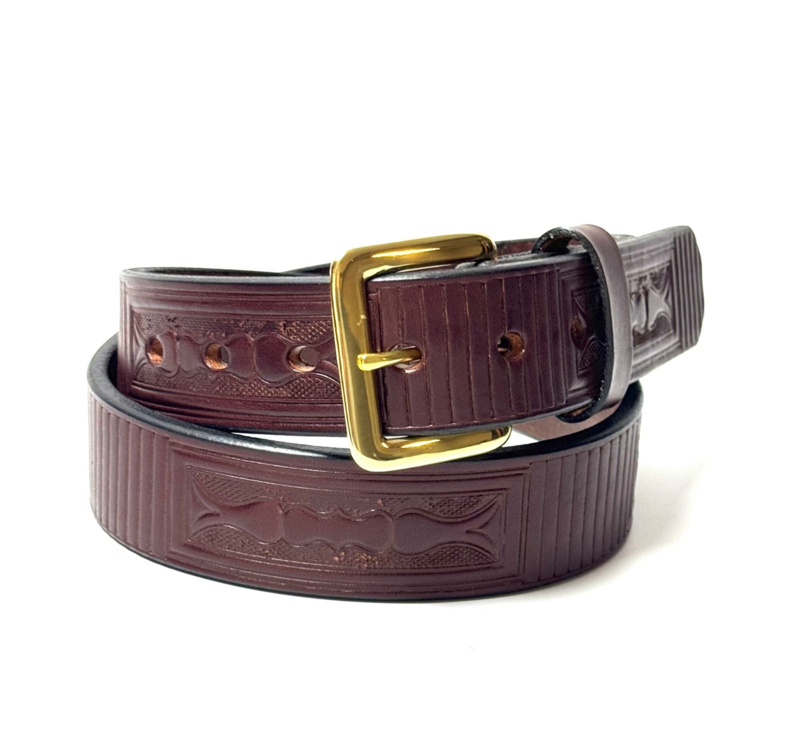 Boxed Brown Premium Heavy Leather Belt — Amish Handcrafted