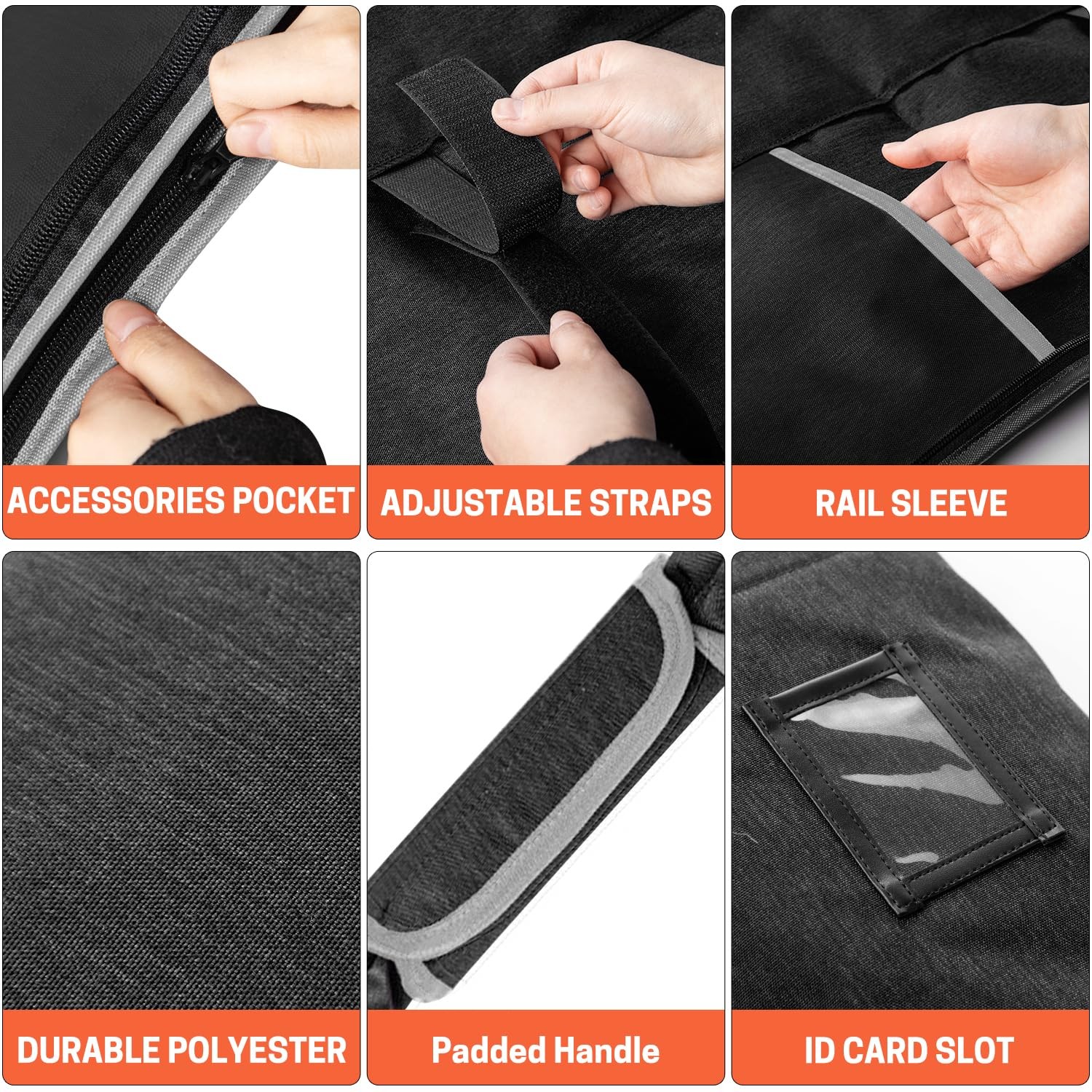 ZELARMAN Premium Guide Rail Bag, Double Side 62 inches by 9 inches, Black