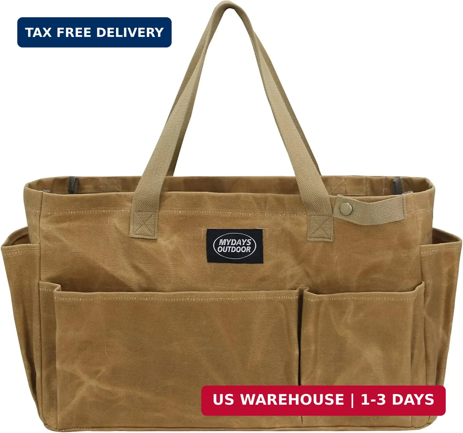 Portable Garden Camping Tool Storage Bag,Waxed Canvas Firewood Carrier Tote bag,