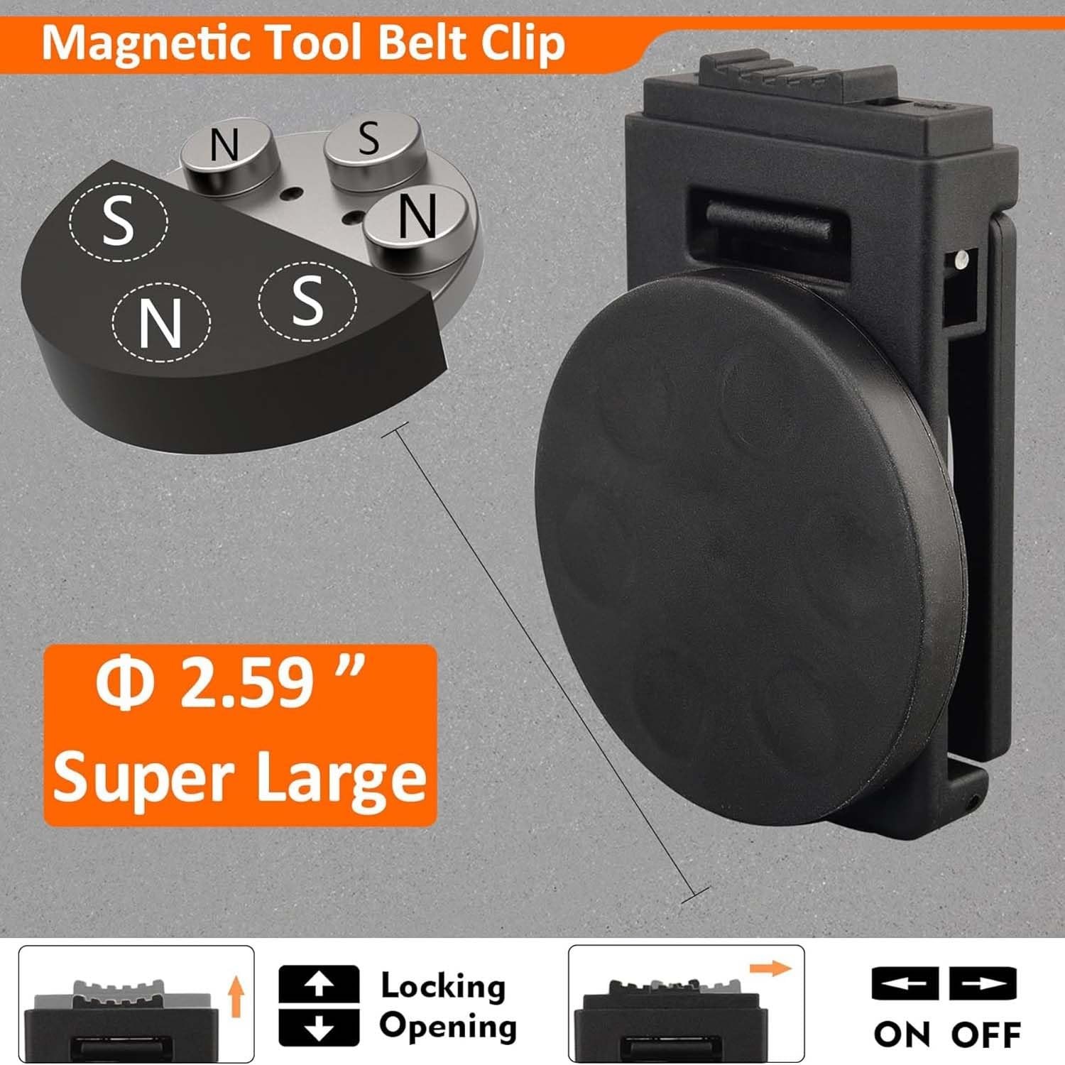 Magnetic Tool Belt Clip Heavy Duty Holster Strong Tool Holder for Tools