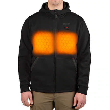 Milwaukee Tool M200b-213X Men’s Heated Hoodie, Up To 8 Hours Time, Zipper