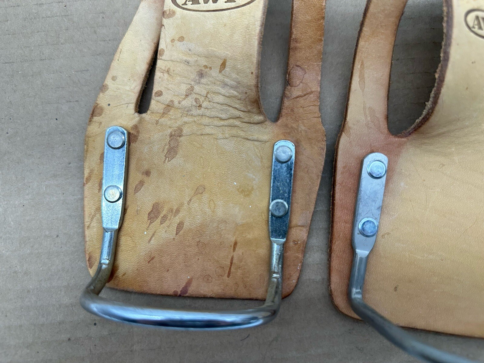 Lot Of 2 Vintage AWP Saddle Leather Hammer Belt Holder Made In Mexico