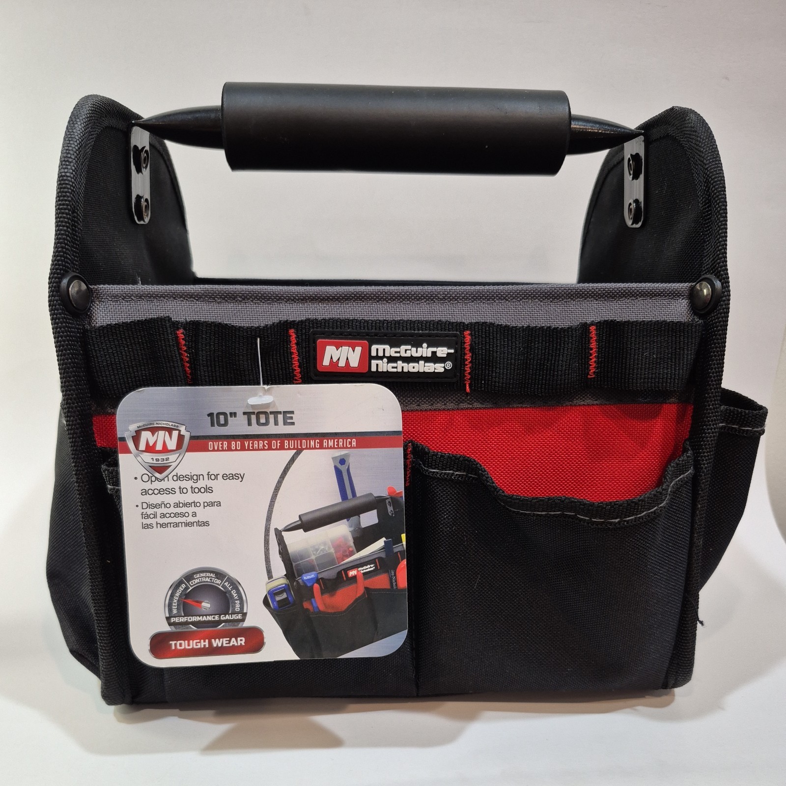 McGuire-Nicholas 22510 10 Inch Tool Tote Bag ToughWear Weekender Black/Red