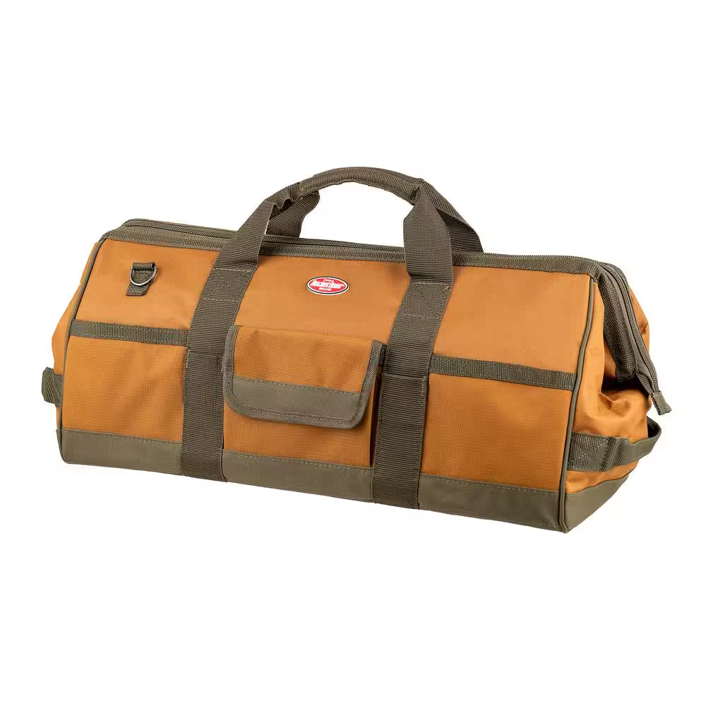 Gatemouth 24 In. Tool Bag in Brown and Green with 36 Pockets