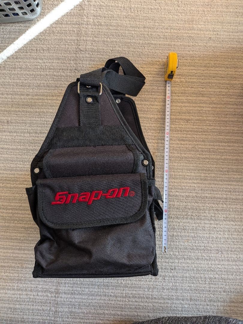 Snap-on Black Tool Bag Electrician Utility Pouch Adjustable Shoulder Strap New