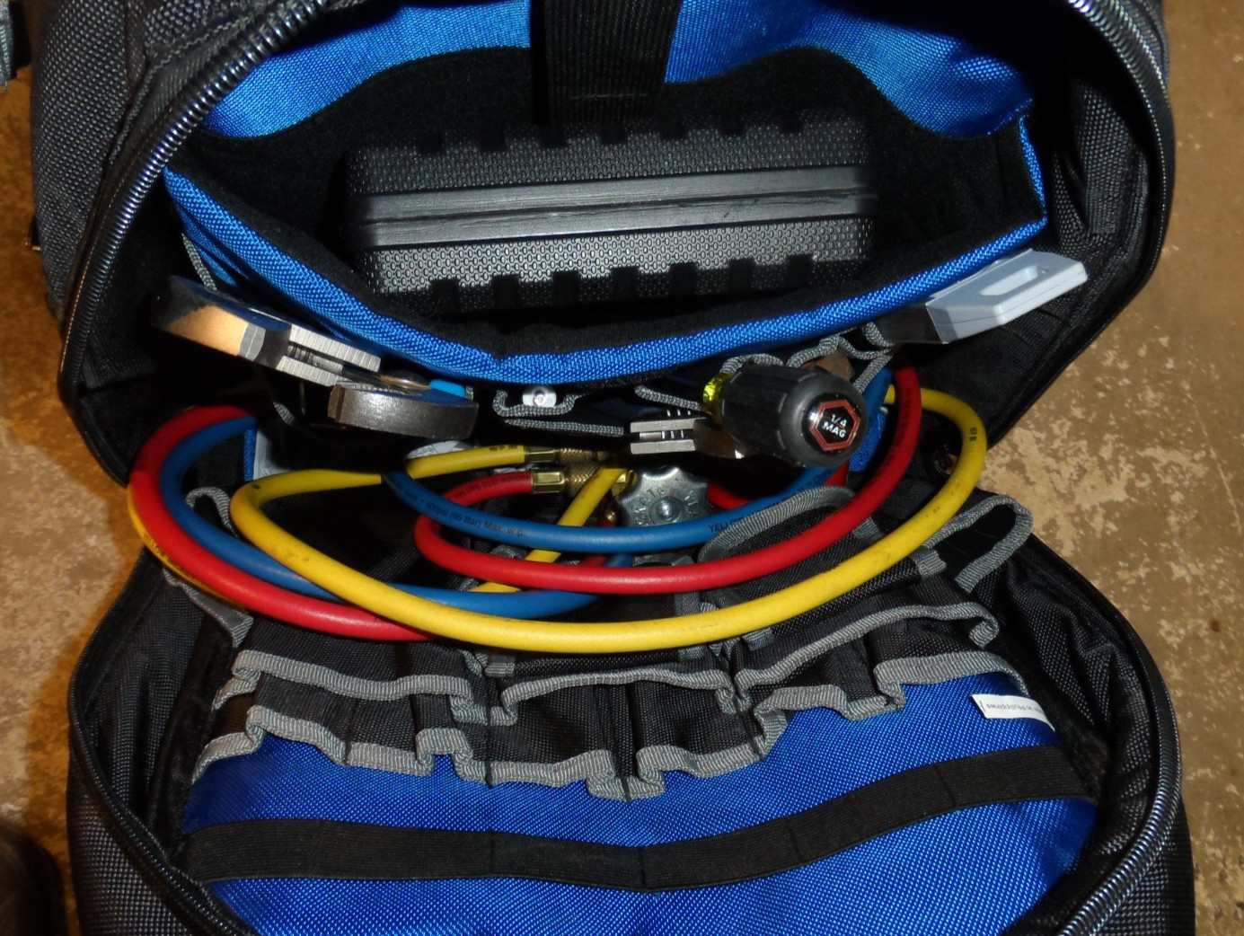 Lincoln Tech Backpack w/ A/C Tools Yellow Jacket Series 41, JB T20275 Many Tools