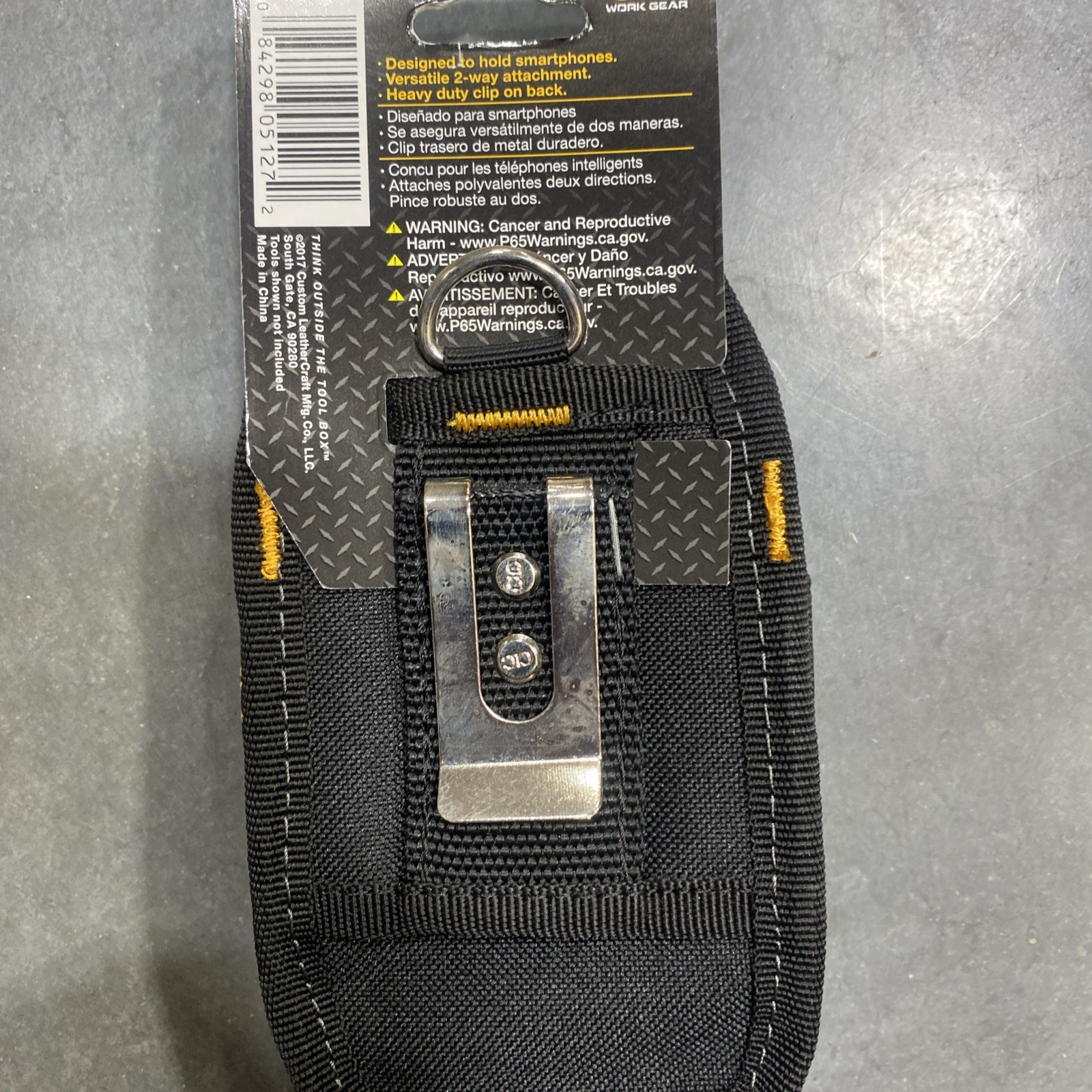CLC 1 pocket Polyester Cell Phone Holder 3 in. L X 5.3 in. H Black