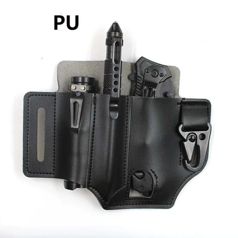 Outdoor Hunting Multi Tool Leather Bag, Portable Tool Storage Bag Leather Cover,