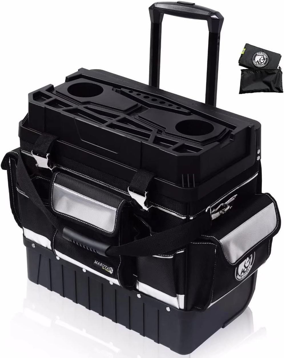 18″ Rolling Tool Bag with Wheels Telescopic Handle Waterproof Cover 330lb Load