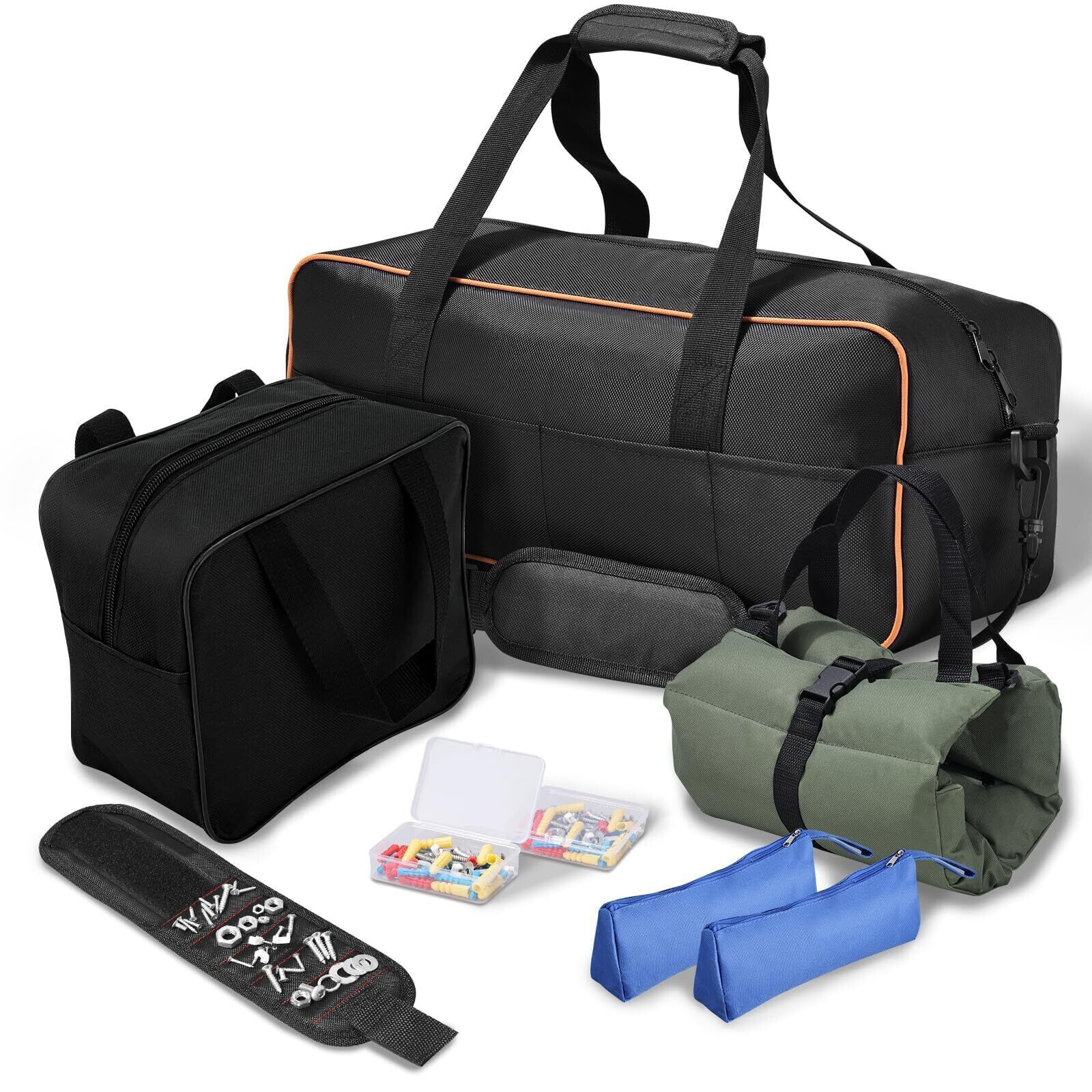 20 Inch Tool Bag Kit Set, 1680 Denier Fabric Tool Bag with Adjustable Shoulde…