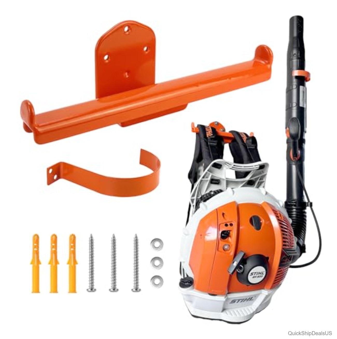 Heavy Duty Backpack Blower Wall Mount Rack Steel Holder 150 Lbs Rubber Coated