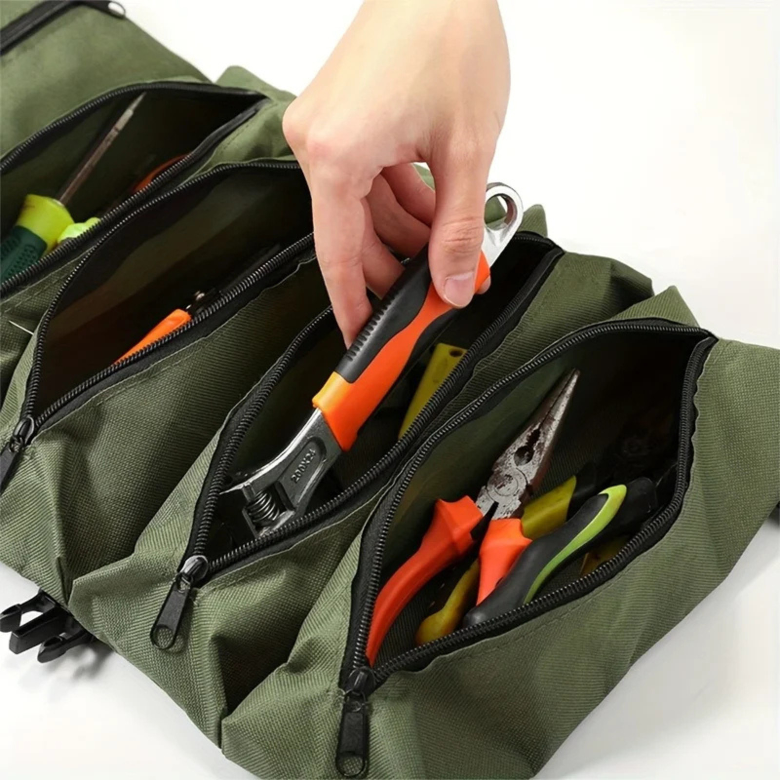 Multi-Purpose Tool Roll Up Bag Wrench Pouch Canvas Hanging Organizer
