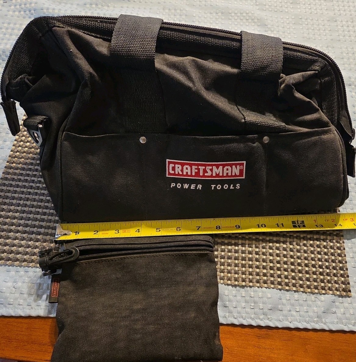 Craftsman zippered tool bag organizer Pouch 15x9x8, black and red trim