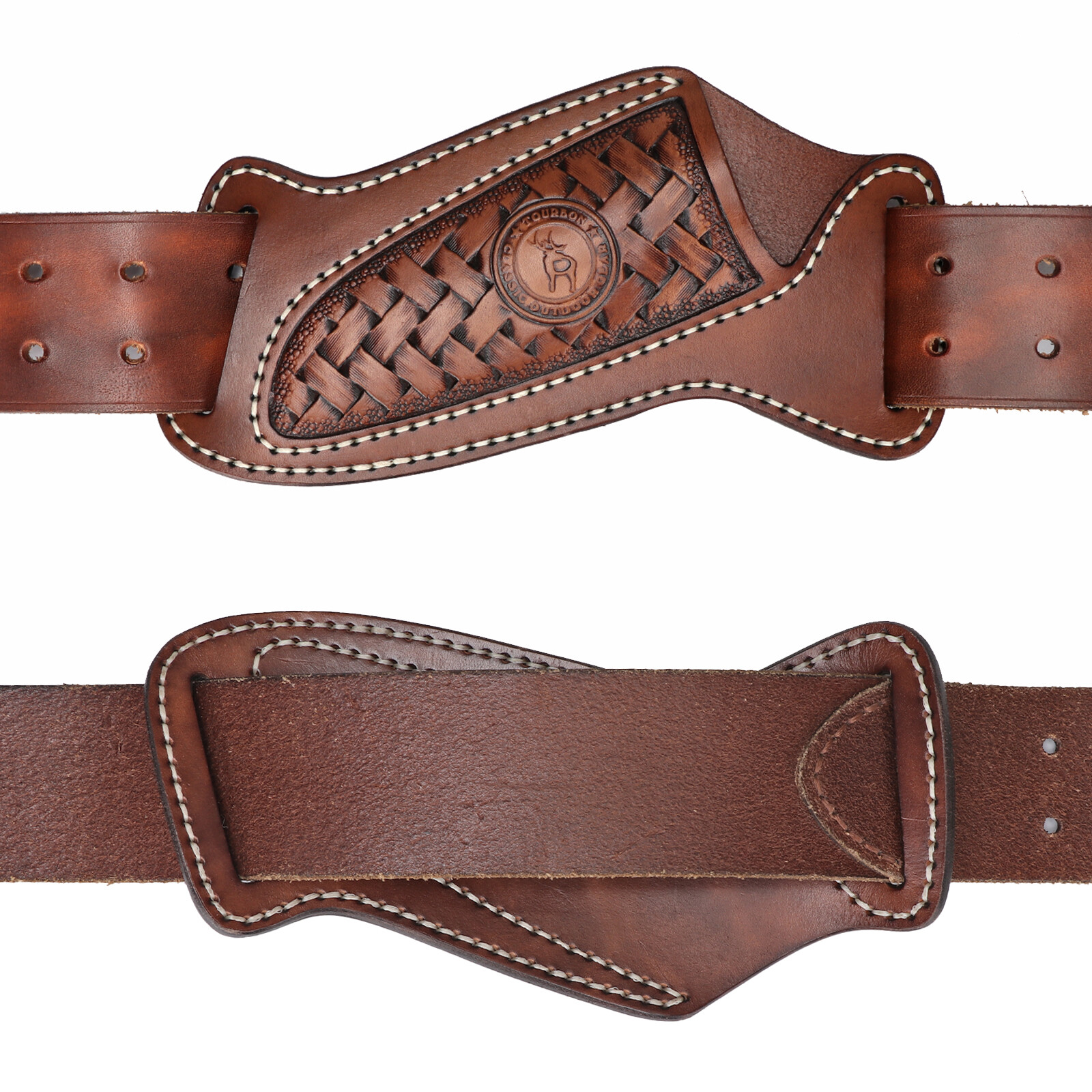 Vintage Leather Fixed Blade Knife Sheath Belt Pouch EDC Knives Carry Pouch