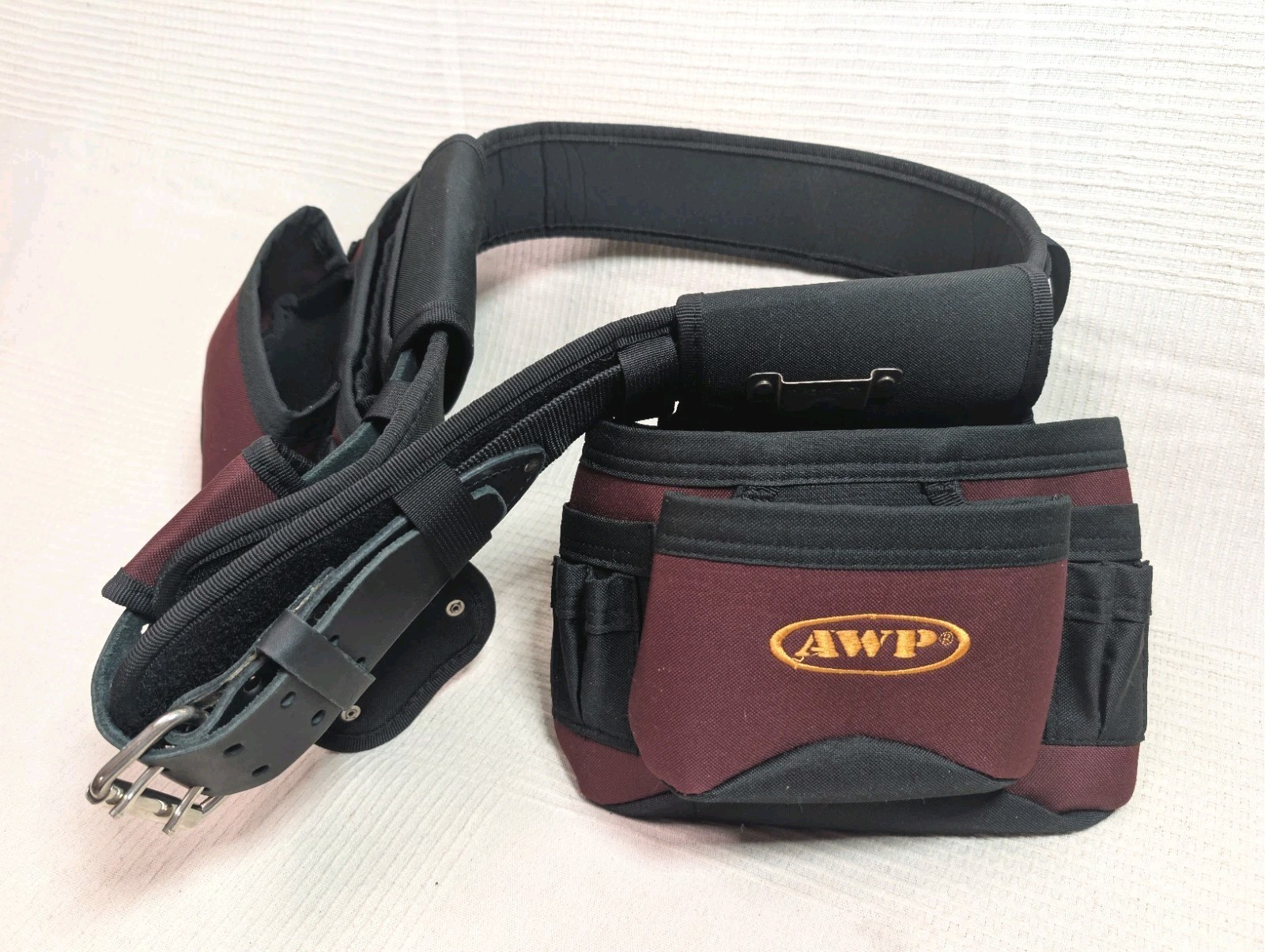 AWP General Construction Carpenter Tool Rig | Padded Adjustable Leather Belt