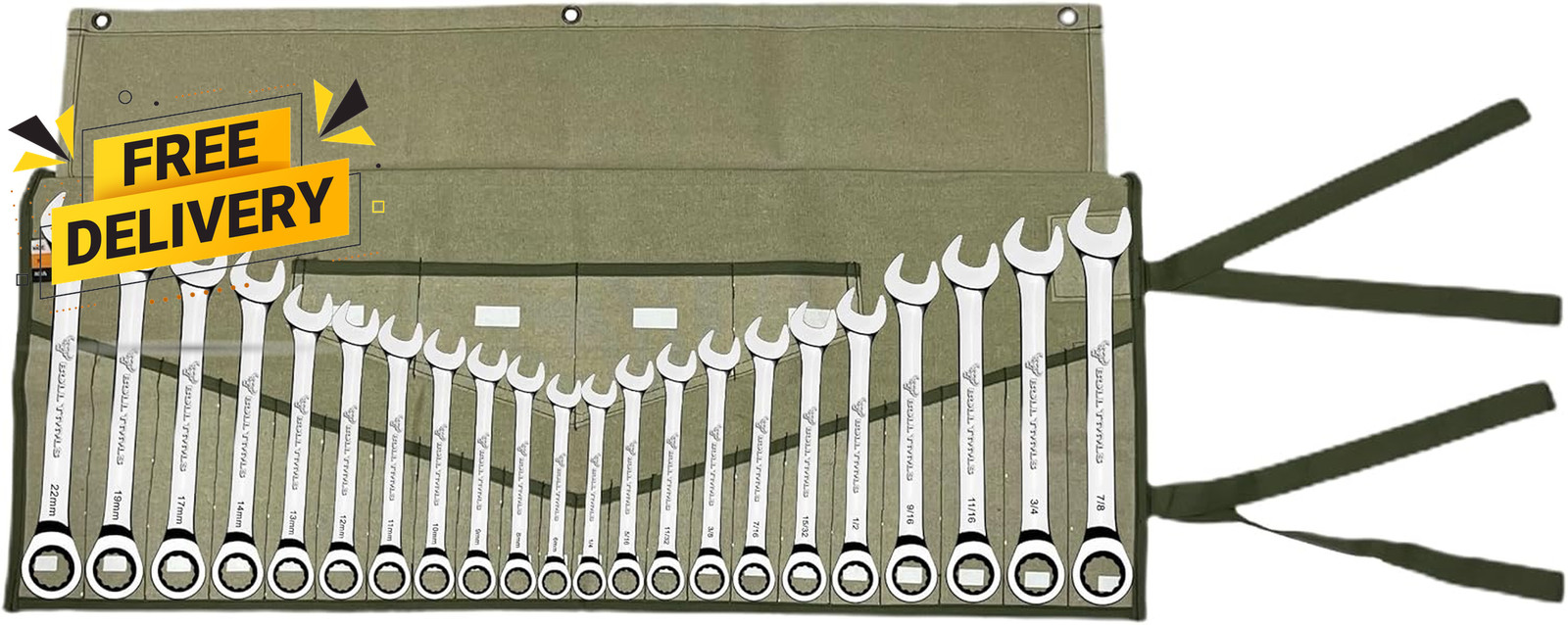 Wrench Roll 26 Pocket Tool Pouch Tool Bag Wrench Organizer Metric SAE