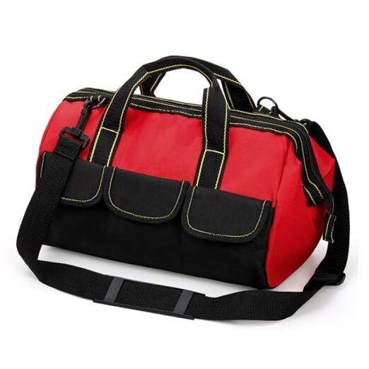 16″ Wide Mouth Tool Bag – Collapsible Tool Tote with Waterproof Coating