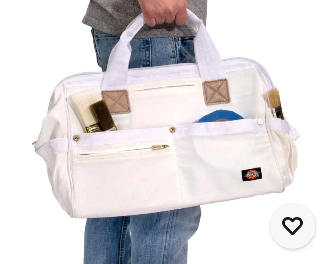 Dickies 16-Inch Durable Canvas Work Bag for Painters, Carpenters, and White