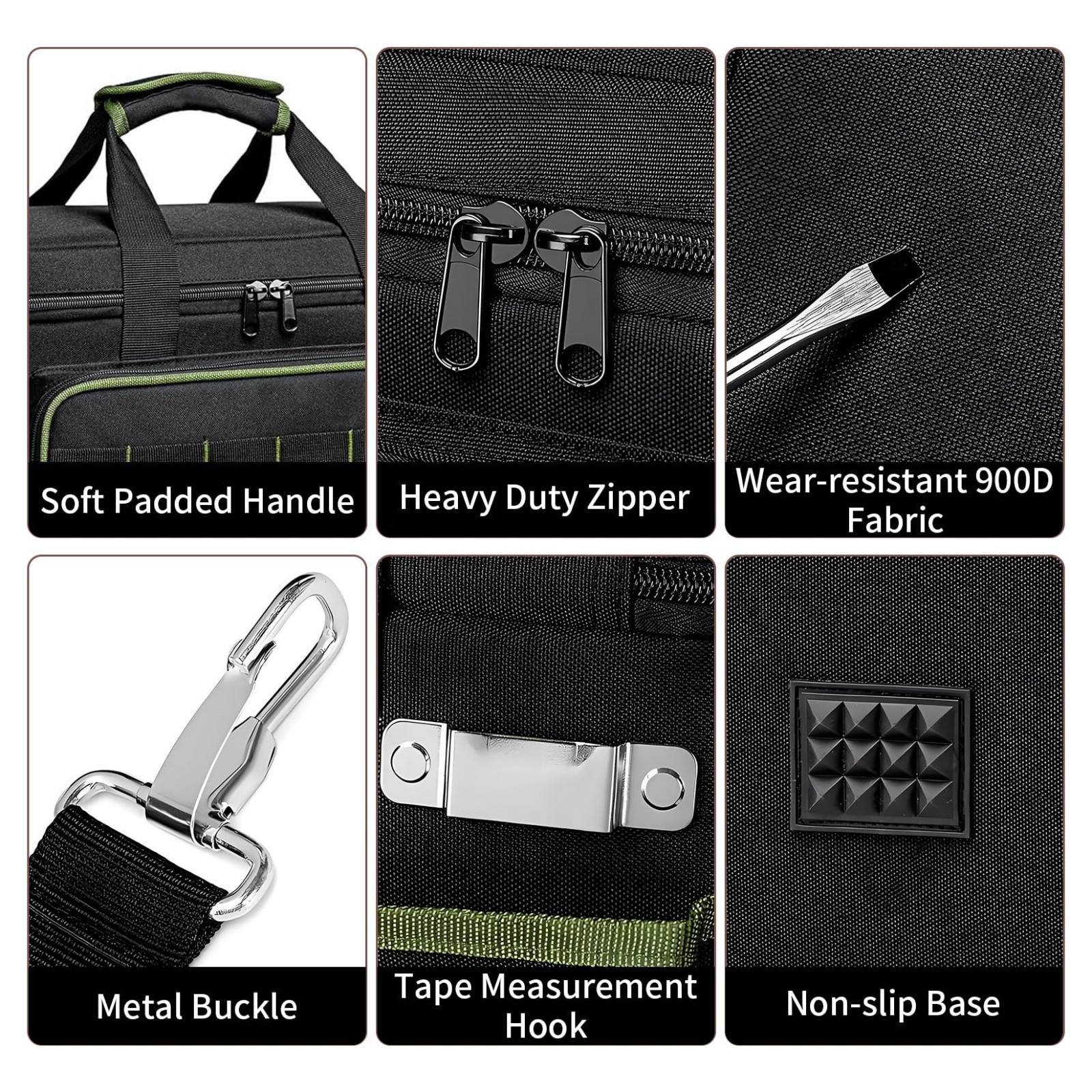 17-Inch Tool Bag Premium Oxford Tool Organizer Adjustable Shoulder Strap