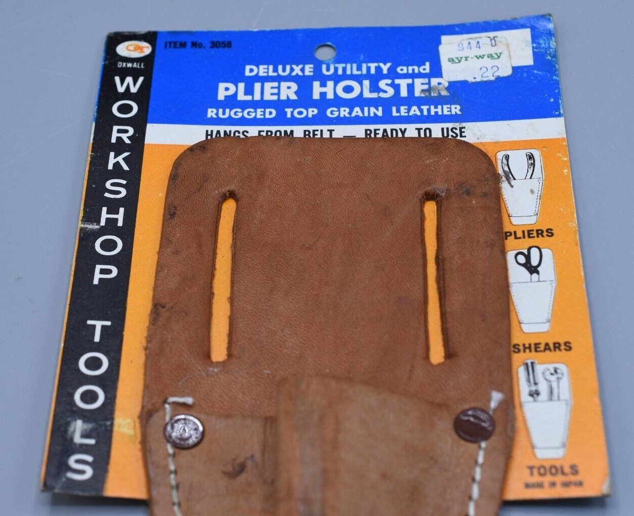 Vintage Oxwall Leather Plier Tool Holster Sheath Utility Top Grain Japan New NIP
