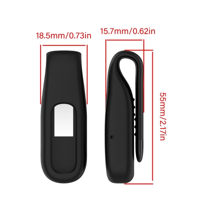 Silicone Wearable Holder with Rear Clip for Collar or Bag Carry
