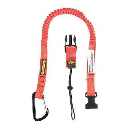 GEAR KEEPER TL1-3012 Tool Lanyard, 46inL, Orange, 5lb, Aluminum
