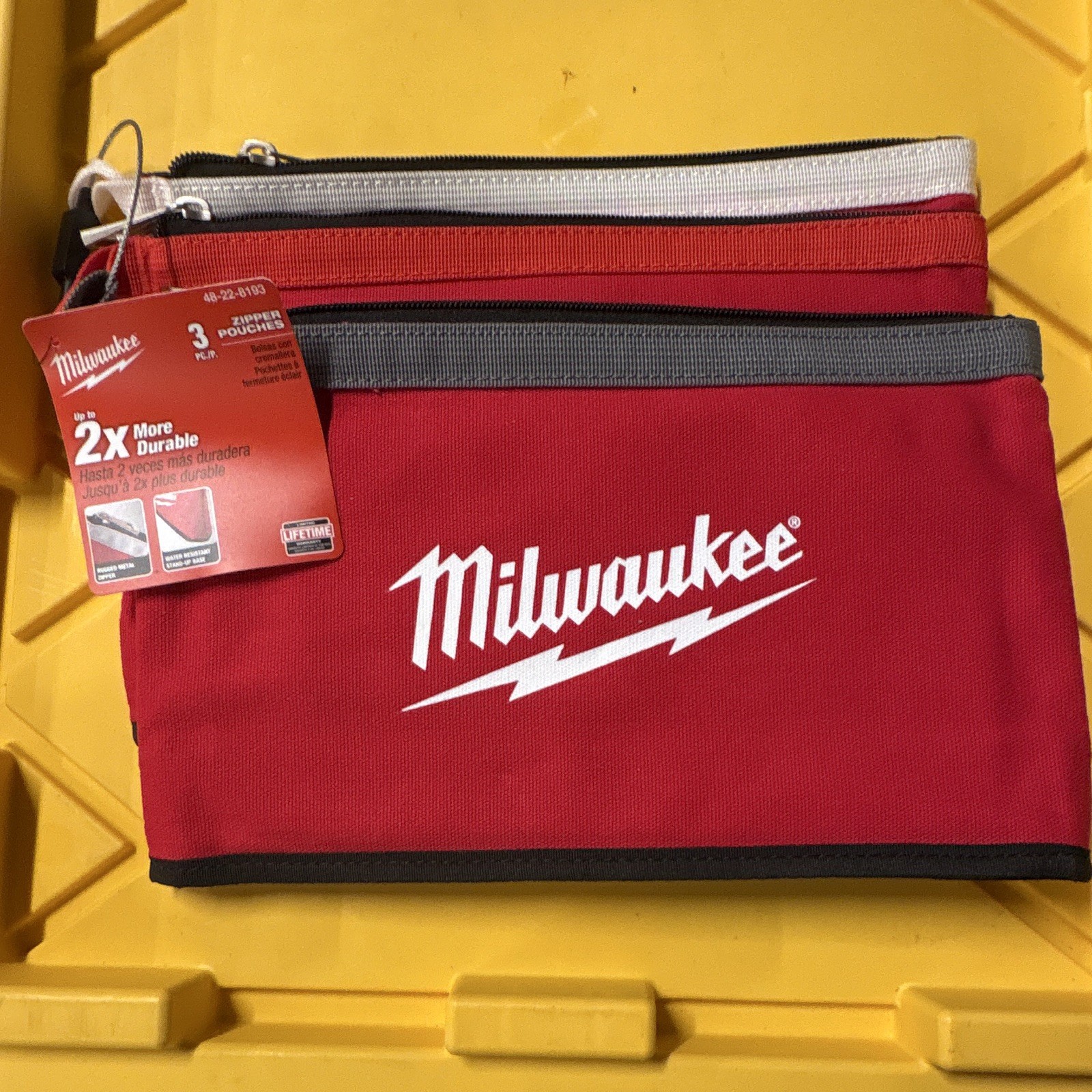 Milwaukee 3pc Zipper Tool Pouch Set 48-22-8193 Large Water Resistant