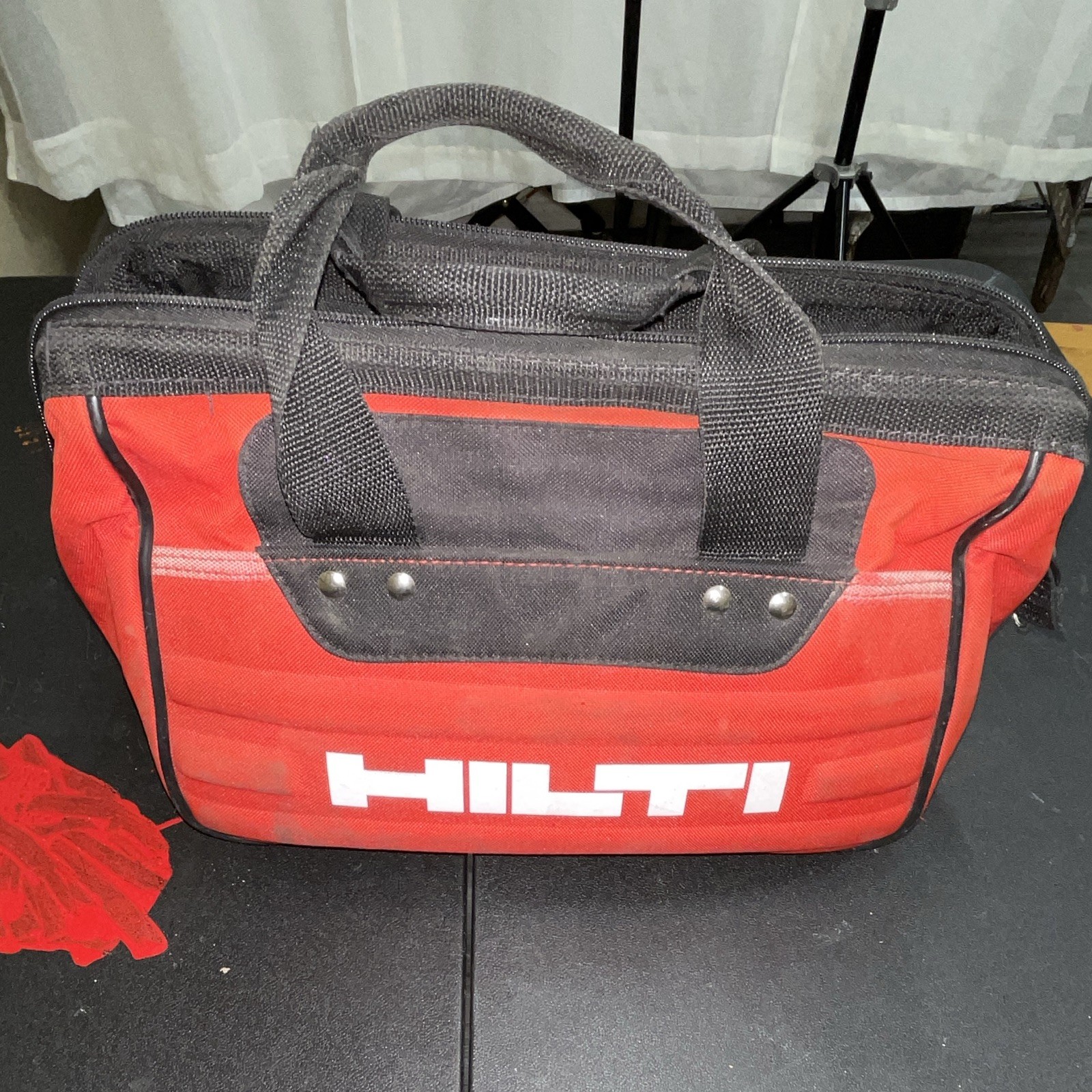 Hilti Tool Bag with Handle, Zipper Closure, Red/Black, 1 Item