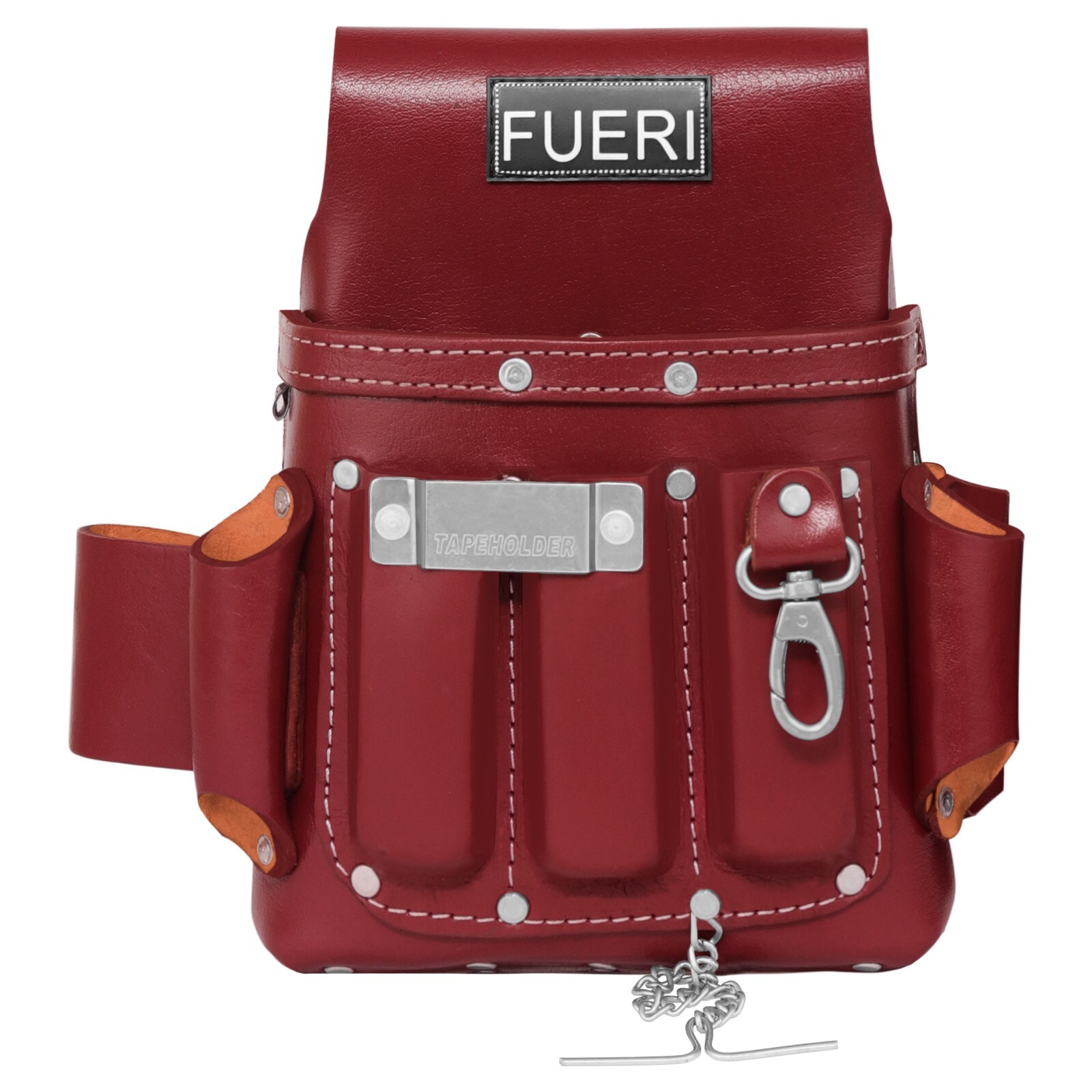 Leather Tool Pouch for carpenters Tool bag for electricians Framers 4 Pocket